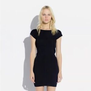 Alice + Olivia Navy Blue Cut Out Open Back Mini Dress Bodycon Cap Sleeve 6